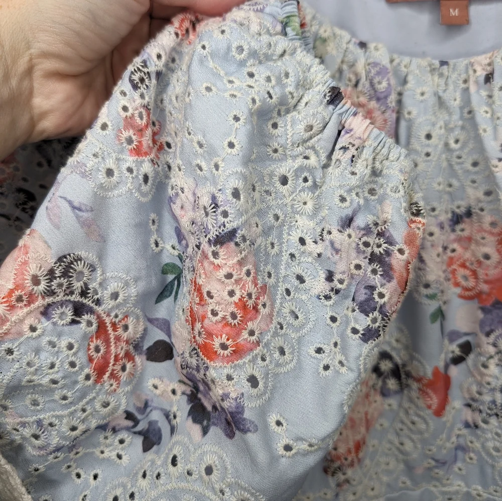 Jessakae Roux Tiered Eyelet Floral Dress | Size M - Picture 6 of 13